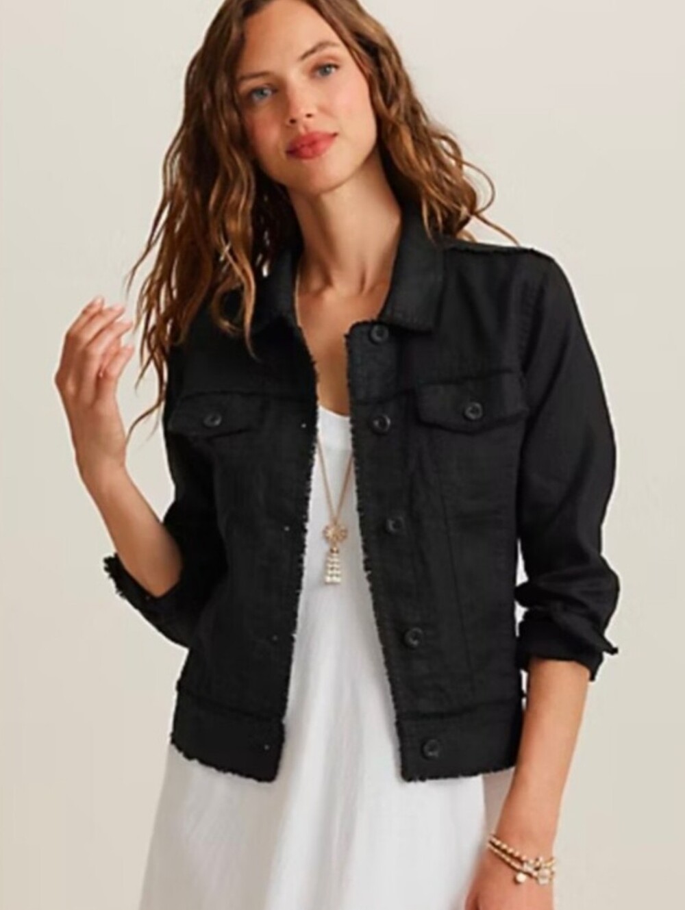 Tommy Bahama Two Palms Linen Raw Edge Jacket